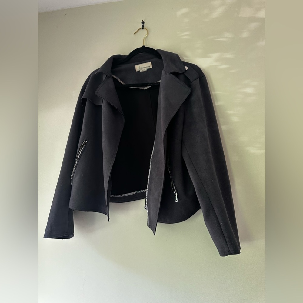 Anthropologie Navy suede Moto Jacket